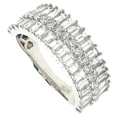 Pre-owned 1stdibs Modern Diamond Ring, Emerald Cut 2.45ct, Art Deco Style, 18k White Gold