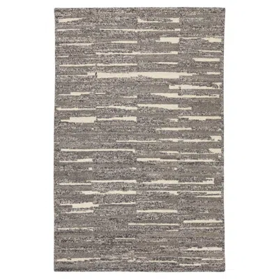 Pre-owned 1stdibs Modern Moroccan Style Hand-knotted Wool & Viscose Area Rug In Charcoal And Cream In White