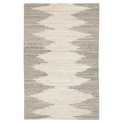 Pre-owned 1stdibs Modern Moroccan Style Hand-knotted Wool & Viscose Rug In Neutral Cream And Grey In White
