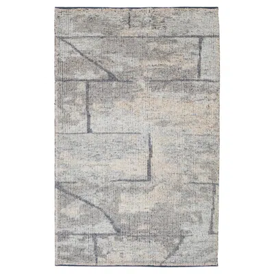 Pre-owned 1stdibs Modern Moroccan Style Hand-knotted Wool Area Rug Neutral Gray & Cream Abstract In White