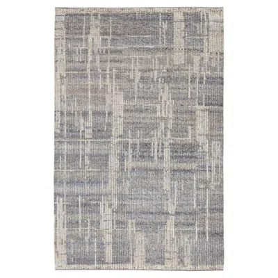 Pre-owned 1stdibs Modern Moroccan Style Handmade Wool Area Rug - Abstract Grid In Slate Blue In Gray
