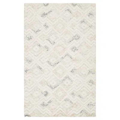 Pre-owned 1stdibs Modern Moroccan Style Hand-tufted Wool Area Rug With Geometric Diamond Trellis In Sand