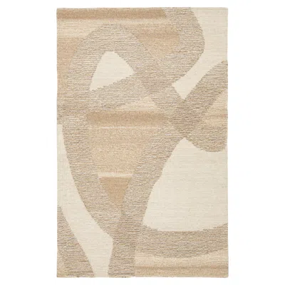 Pre-owned 1stdibs Modern Organic Abstract Hand-tufted Wool Rug In Neutral Beige & Cream In White