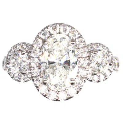 Pre-owned 1stdibs Modern Three Stone Diamond Cluster Ring In Multi
