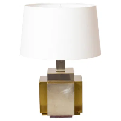 Pre-owned 1stdibs Modernist Faceted Brass & Steel Table Lamp Att. Romeo Rega - Italy 1970's In Sand