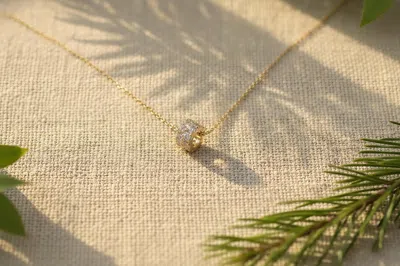 Pre-owned 1stdibs Moissanite Round Beaded Necklace 925 Sterling Silver Moissanite Chain Necklace. In Multi