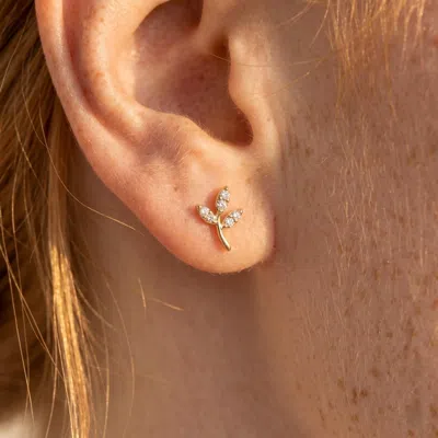 Pre-owned 1stdibs Moissanite Simple Stud Earrings 925 Sterling Silver Leaf Styled Earrings Gift. In Multi