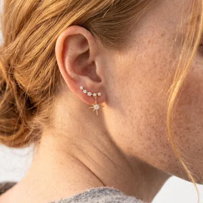 Pre-owned 1stdibs Moissanite Star Styled Earrings Simple Birthday Gift For Her 925 Sterling Silver In Multi