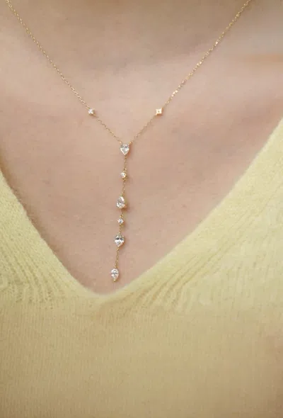 Pre-owned 1stdibs Moissanite Y Shaped Necklace Beautiful Gift For Her 925 Sterling Silver Necklace In Multi