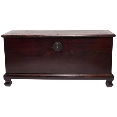 Pre-owned 1stdibs Monumental Chinese Robe Trunk With Full Moon Lock, C. 1850 In Brown