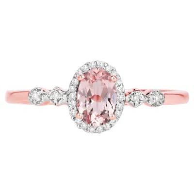 Pre-owned 1stdibs Morganite Ring With Diamonds 0.44 Carats 10k Rose Gold In Red
