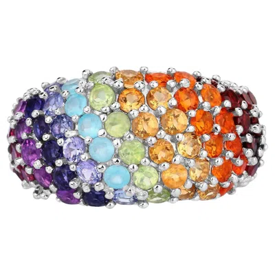 Pre-owned 1stdibs Multicolor Gemstones Cluster Ring 62 Gemstones 4.25 Carats