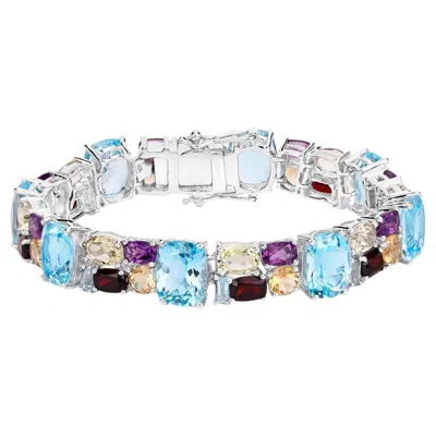 Pre-owned 1stdibs Multicolored Gemstone Bracelet 51 Carats Topaz Quartz Amethyst Garnet Citrine In Purple