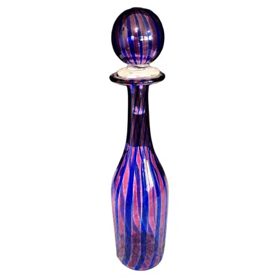 Pre-owned 1stdibs Murano Hand-blown Decanter With Stopper, Attributed To Gio Ponti For Venini In Purple