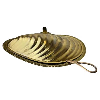 Pre-owned 1stdibs Mussel Shell Caviar Server, Bronze & Shell, Mid-century Italy, 1970s In Gold