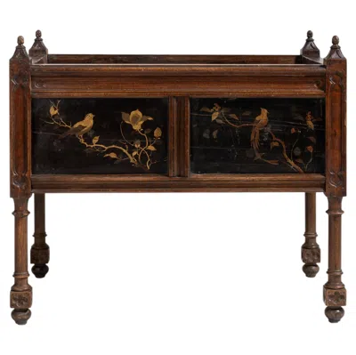 Pre-owned 1stdibs Napoleon Ii Jardinière With Floral & Bird Motifs In Brown