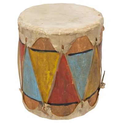 Pre-owned 1stdibs Native American Pueblo Painted Drum In Brown