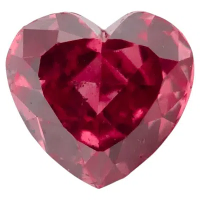 Pre-owned 1stdibs Natural 0.12ct Heart Modified Brilliant Fancy Deep Pink Diamond Gia