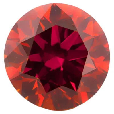 Pre-owned 1stdibs Natural 0.62ct Round Fancy Deep Brownish Orange Diamond Red Tone Fire Color