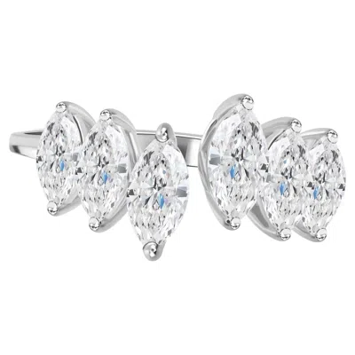Pre-owned 1stdibs Natural 1.22 Carat Si/h Marquise Diamond Open Band Ring In 18k White Gold