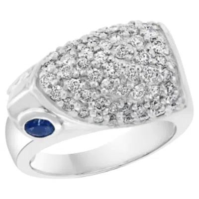 Pre-owned 1stdibs Natural 1.25 Carat Diamond & Sapphire Ring In 14 Karat White Gold