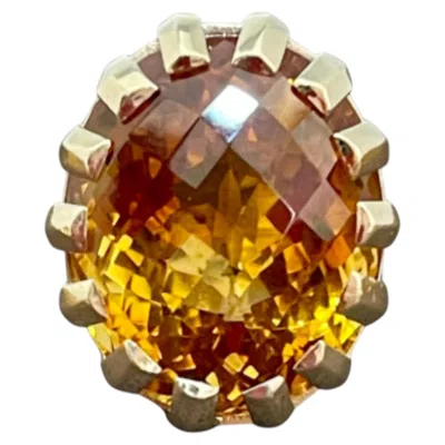 Pre-owned 1stdibs Natural 42 Carat Oval Citrine Ring In 14k Yellow Gold