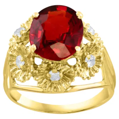 Pre-owned 1stdibs Natural 4.5cts Spessartine Garnet & Diamond Ring In 18k Yellow Gold