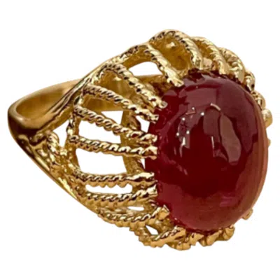 Pre-owned 1stdibs Natural 7 Carat Oval Cut Pink Tourmaline Ring In 14 Karat Yellow Gold