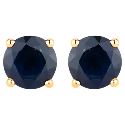 Pre-owned 1stdibs Natural Blue Sapphire Earrings 1.68 Carats 14k Yellow Gold