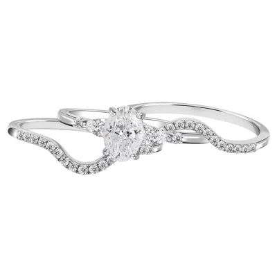 Pre-owned 1stdibs Natural Diamond Engagement Ring Set In 18k White Gold Matching Bridal Jewelry