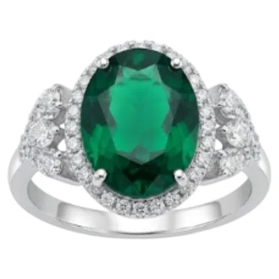 Pre-owned 1stdibs Natural Emerald 3.35cts & Diamond 0.80cts Ring In 18k Gold In Green