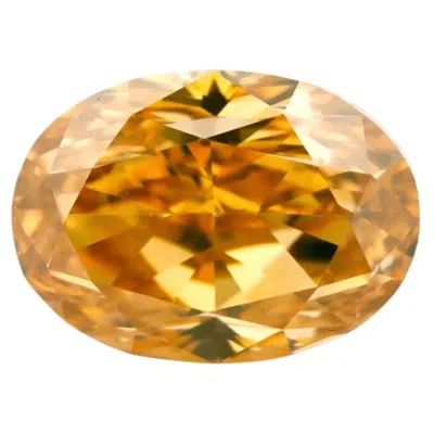 Pre-owned 1stdibs Natural Gia 1.33ct Fancy Deep Orangy Yellow Oval Modified Brilliant Diamond Vs1
