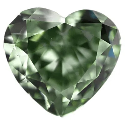 Pre-owned 1stdibs Natural Loose 0.37ct Fancy Grayish Yellowish Green Heart Diamond Vvs2