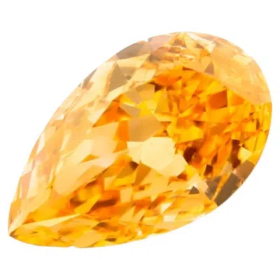 Pre-owned 1stdibs Natural Loose 0.38ct Pear Fancy Vivid Yellow-orange Vs1 Diamond Gia Certified In Multi