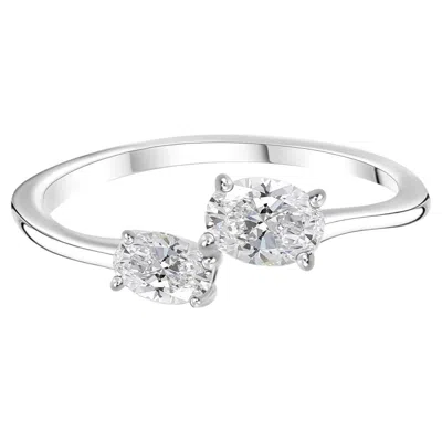 Pre-owned 1stdibs Natural Oval Cut Diamond Toi Et Moi Ring In 18k White Gold Fine Jewelry
