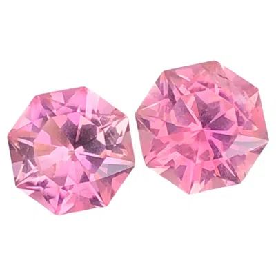 Pre-owned 1stdibs Natural Pink Tourmaline 3.02 Carat Octagon Cut Loose Gemstone Pair For Earrings