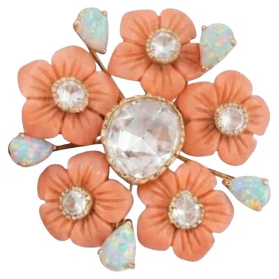Pre-owned 1stdibs Natural Polki, Semi Precious Stone Ring In 14k Gold In Multi