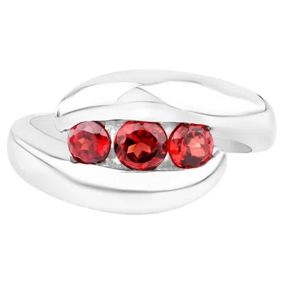 Pre-owned 1stdibs Natural Red Garnet Bypass Ring 0.75 Carats Sterling Silver