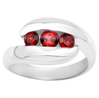 Pre-owned 1stdibs Natural Red Garnet Bypass Ring 0.75 Carats Sterling Silver