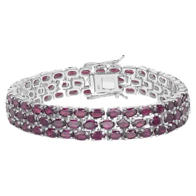 Pre-owned 1stdibs Natural Rhodolite Garnet Wide Tennis Bracelet 31 Carats 110 Gemstones In Multi