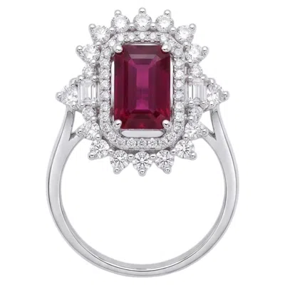 Pre-owned 1stdibs Natural Ruby 1.57cts & Diamond 0.79cts Ring In 18k Gold In Multi