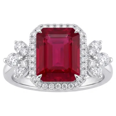 Pre-owned 1stdibs Natural Ruby 5.54cts & Diamond 0.73cts Ring In 18k Gold In Multi