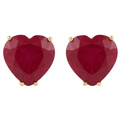 Pre-owned 1stdibs Natural Ruby Earring In 18k Gold In Multi