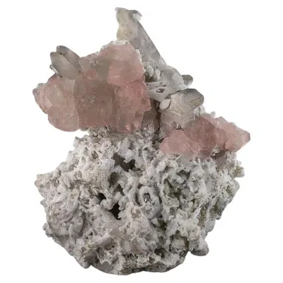 Pre-owned 1stdibs Natural Specimen Of Pink Fluorite On Albite From Pakistan