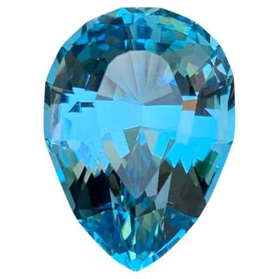 Pre-owned 1stdibs Natural Swiss Blue Topaz 28.76 Carat Pear Cut Loose Gemstone For Pendant