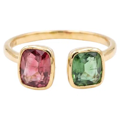 Pre-owned 1stdibs Natural Tourmaline Ring In 18k Gold In Multi