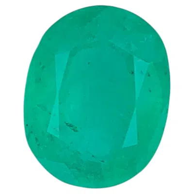 Pre-owned 1stdibs Natural Vivid Bluish Green Emerald 4.54 Ct Oval Cut Loose Gemstone For Ring