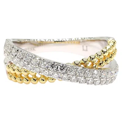 Pre-owned 1stdibs Natural White Round Diamond 0.50 Carat Tw Gold Cocktail Band