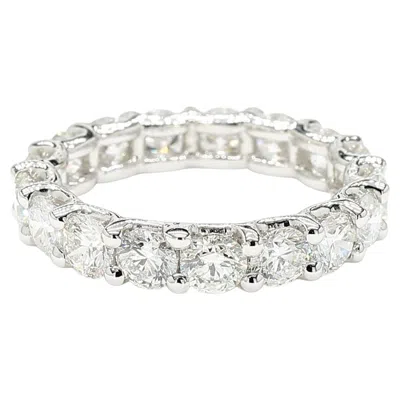 Pre-owned 1stdibs Natural White Round Diamond 3.60 Carat Tw White Gold Eternity Band