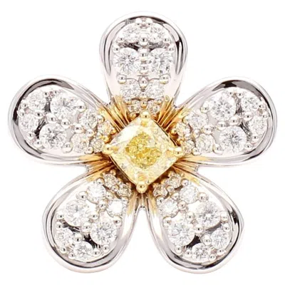 Pre-owned 1stdibs Natural Yellow Cushion Diamond 1.00 Carat Tw Gold Cocktail Ring
